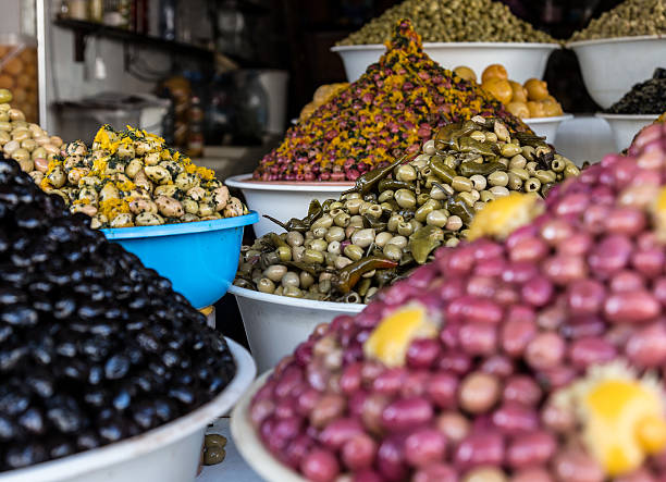 istock Various flavours of olives in Morocco. 627677114