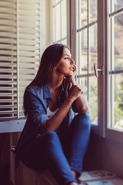 istock Relaxed woman at home 627677222