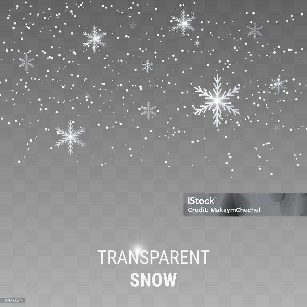 Translucent Snow Background Falling Snow On A Transparent Background Stock Illustration - Download ...
