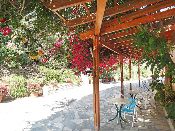 istock luxury hotel building balcony and terrace Greece 627680688
