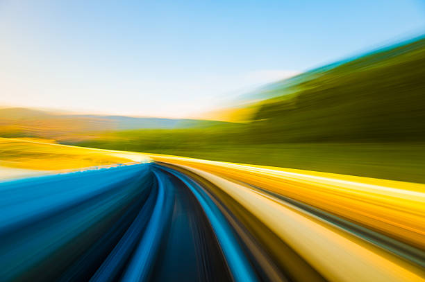 istock Speed motion in urban highway road tunnel 627680748