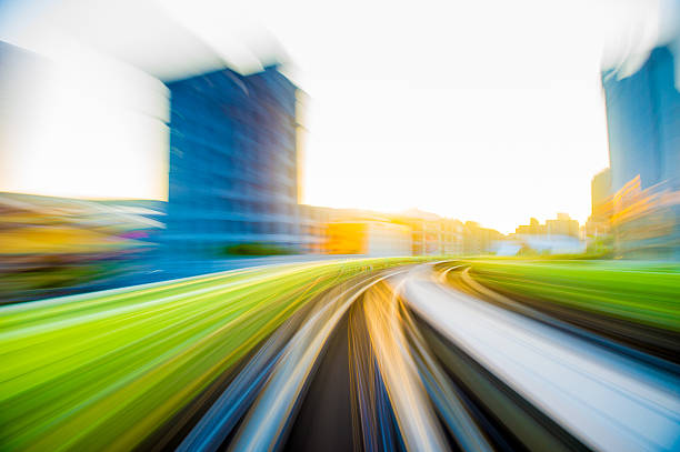 istock Speed motion in urban highway road tunnel 627681722