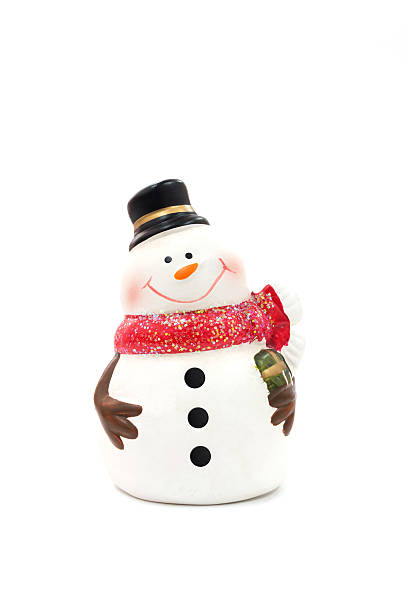 istock Happy snowman isolated on a white background 627682080