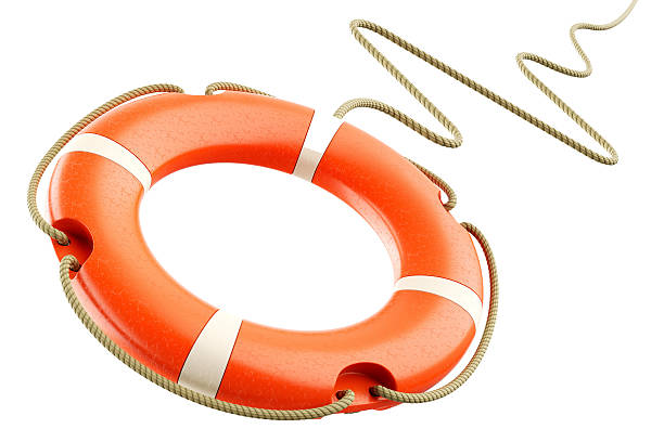 Red lifebuoy rope Red lifebuoy ring, rope isolated on white background 3d buoy stock pictures, royalty-free photos & images