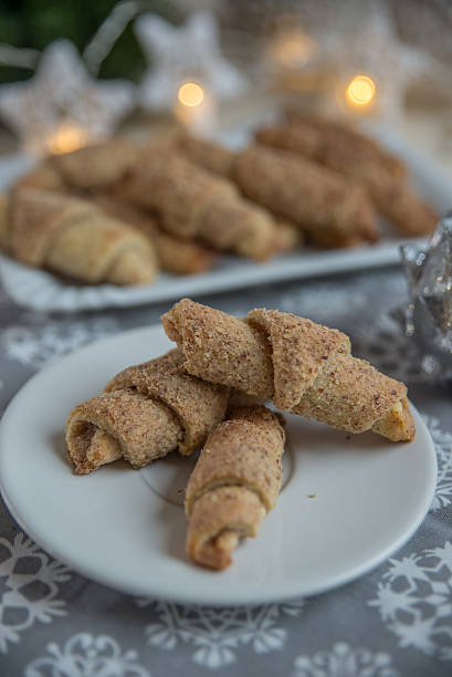 istock Home made almond croissant 627720748
