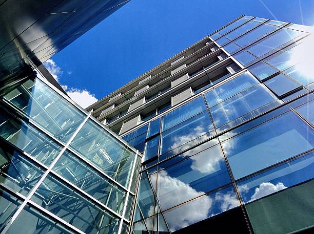 istock Modern glass and steel building 627721606