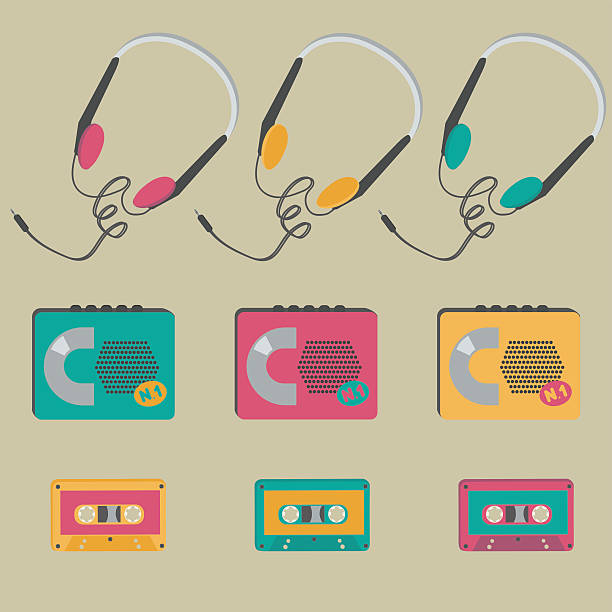 ilustraciones, imágenes clip art, dibujos animados e iconos de stock de для интернета - personal cassette player