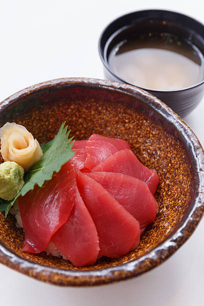 味噌汁と赤御ドン。 - caviar salmon red gourmet ストックフォトと画像