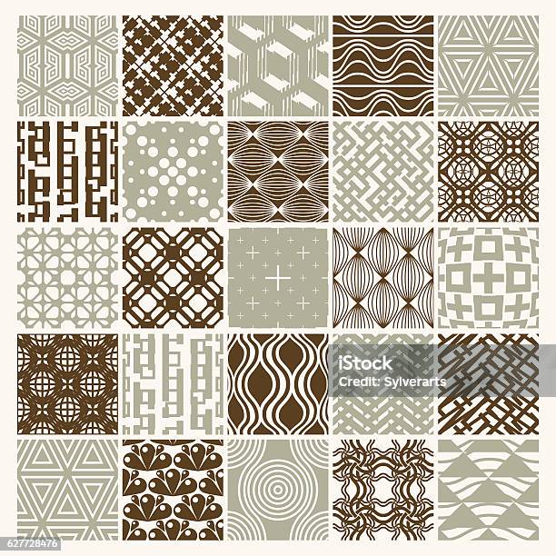 Set Of Vector Endless Geometric Patterns Composed With Different Stock ...