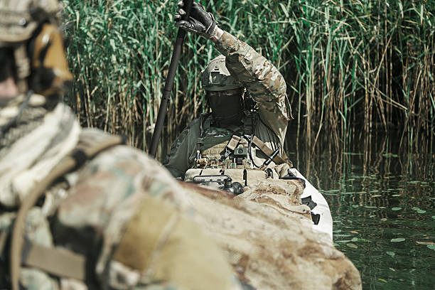 istock Spec ops in the military kayak 627729118