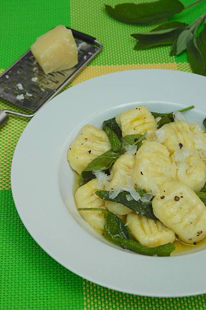 Homemade Potato Gnocchi with Sage Butter Sauce and Parmesan Cheese