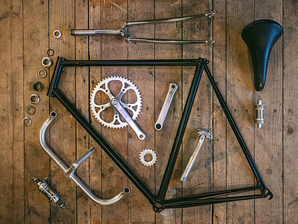 ビンテージ自転車パーツ - bicycle frame 写真 ストックフォトと画像