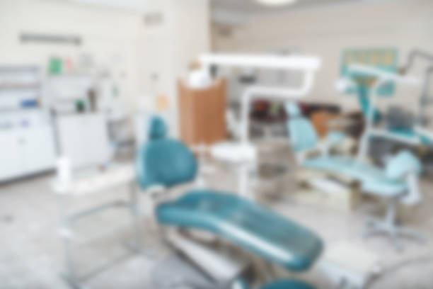 istock Blurred photo of empty dentist's office. Background 627748626