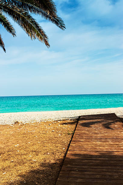 istock Wooden walkway on the beach. 627748868