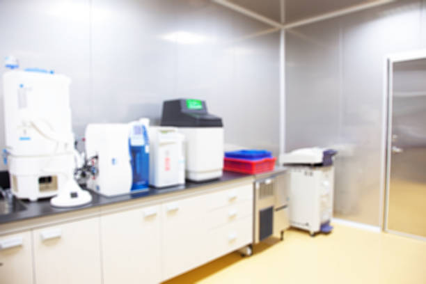 istock blur image of old laboratory for background usage. 627749306