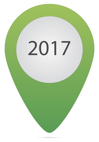 2017 year icon pointer from web and map