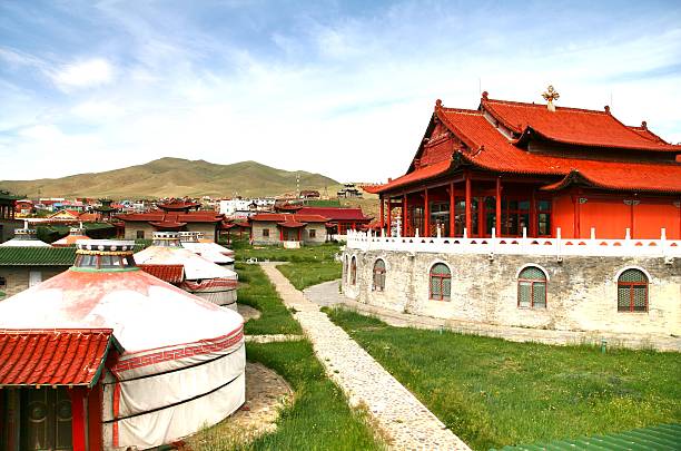 The mongolia palace at Ulaanbaatar , Mongolia stock photo