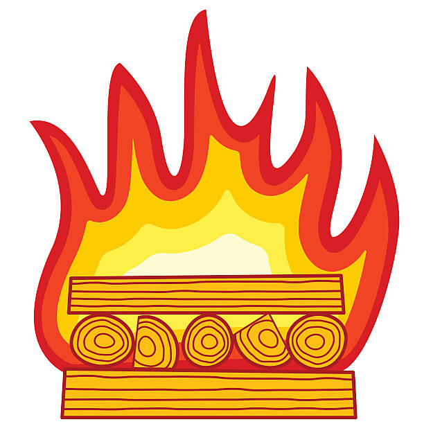 Burning wood icon Illustration of the burning wood icon fuelwood stock illustrations