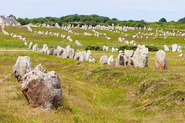 Carnac stones in France. Carnac, Brittany, France