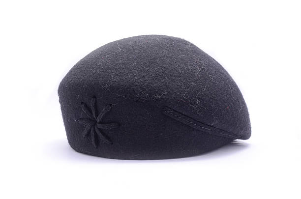 istock female black felt beret isolated on white 627771026