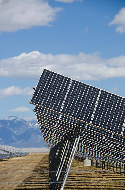 istock Solar Panels in Power Plant with Sangre de Cristo Mountain 627777152