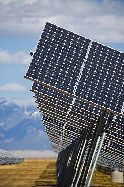 istock Solar Panels in Power Plant with Sangre de Cristo Mountain 627777206