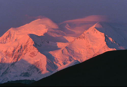 Mount McKinley sunrise alpenglow, Alaska, Denali National Park, Copyright David Hoffmann