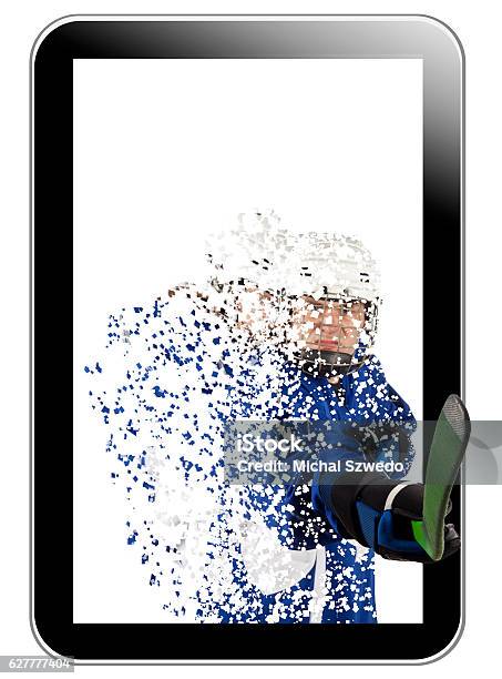 Hockey Player Outgoing From Tablet Stock Photo - Download Image Now - Activity, Adult, Athlete