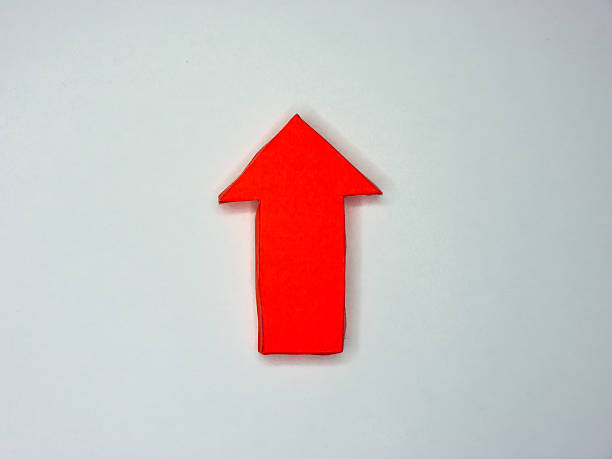 istock Red Crafted Paper Arrow Pointing up 627777626