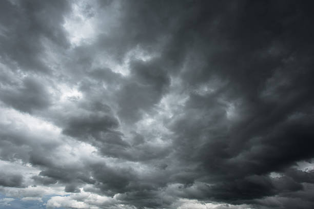 istock Dark sky and black clouds, Moody sky high contrast 627779296