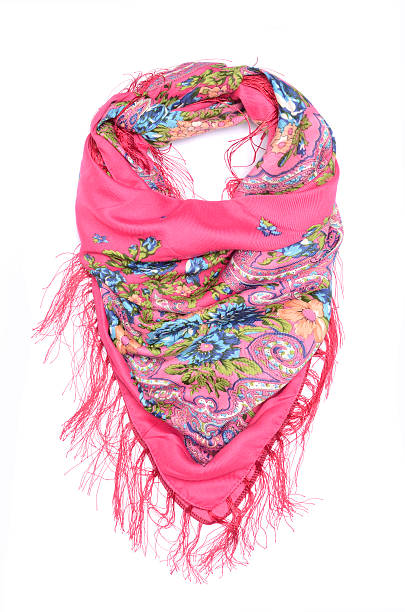 istock woman's Shawl-scarf isolated on white 627780716
