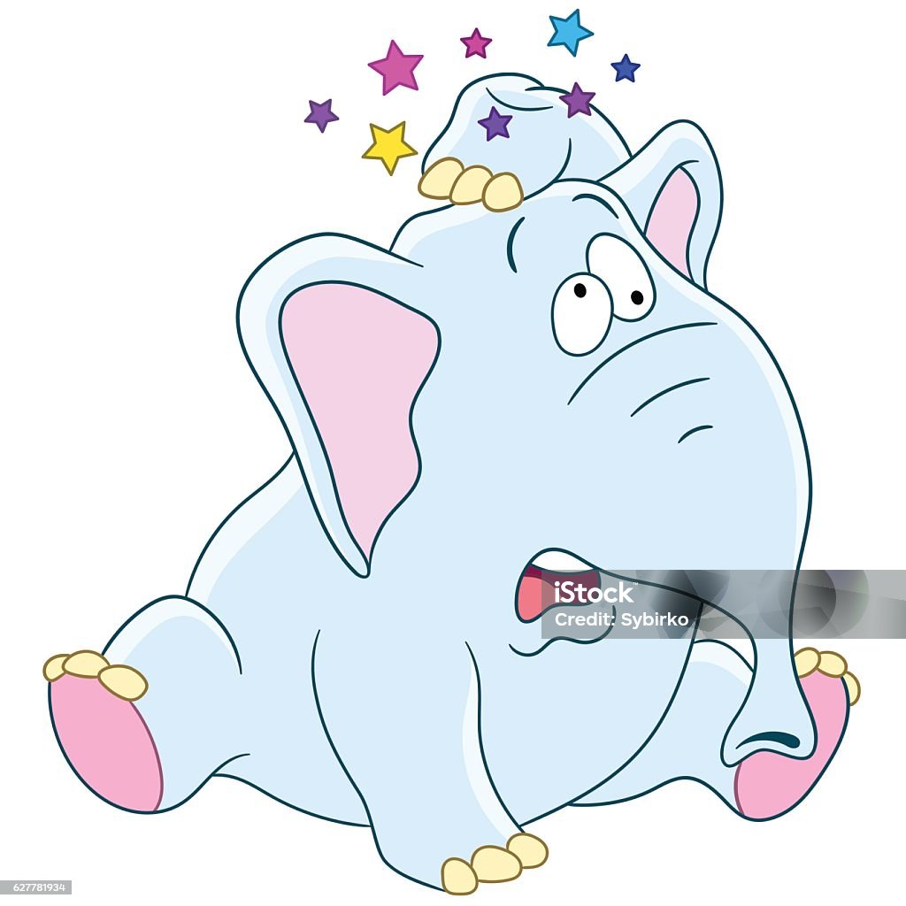 Cartoon Dizzy Elephant Stock Illustration - Download Image Now - Animal,  Animal Body, Animal Body Part - iStock