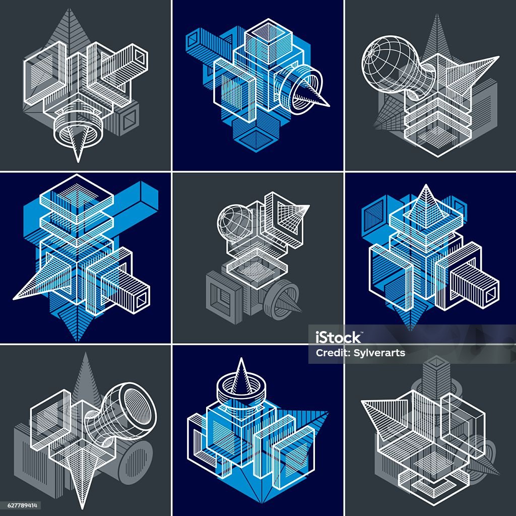 Engineering Basic Shapes Engineering Abstract Geometric Shapes Simple Vectors Set Stock ...