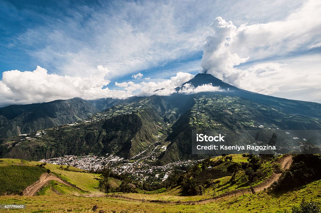 Eruption of a volcano Tungurahua, central Ecuador Eruption of a volcano Tungurahua, Cordillera Occidental of the Andes of central Ecuador, South America Ecuador Stock Photo