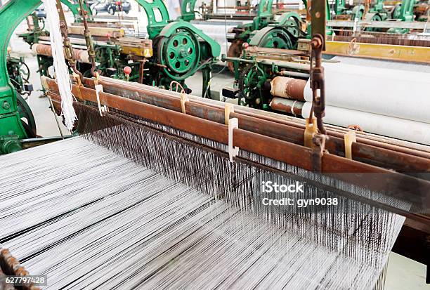 Vieja Máquina De Tejer Foto de stock y más banco de imágenes de Industria Textil - Industria Textil, Telar, Blanco - Color