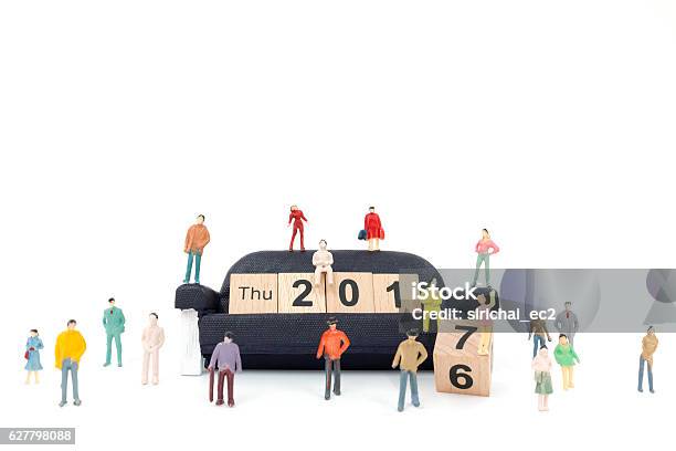 New Year Concept Stock Photo - Download Image Now - Figurine, Small, People