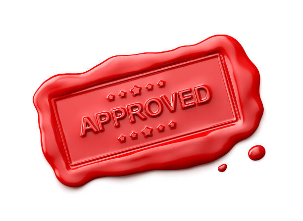 istock Wax Seal with Approved Word Isolated 627811214