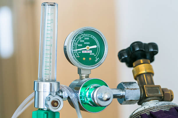istock Close up oxygen cylinder in the hospital. 627814322