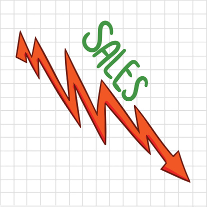 Sales Down Graph Vector Stock Illustration - Download Image Now - Chart ...