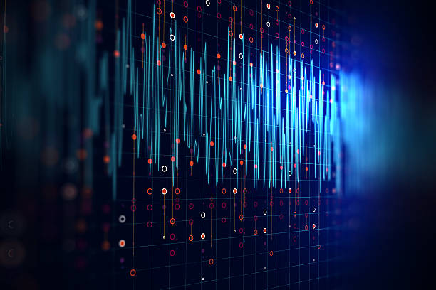 Audio waveform abstract technology background colorful Audio waveform abstract technology background ,represent digital equalizer technology frequency stock pictures, royalty-free photos & images
