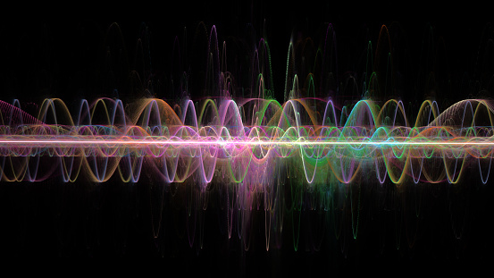 ondas de colores, elemento de diseño científico y tecnológico photo