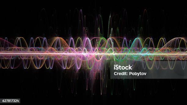 Colored Waves Scientific And Technological Design Element Stock Photo - Download Image Now