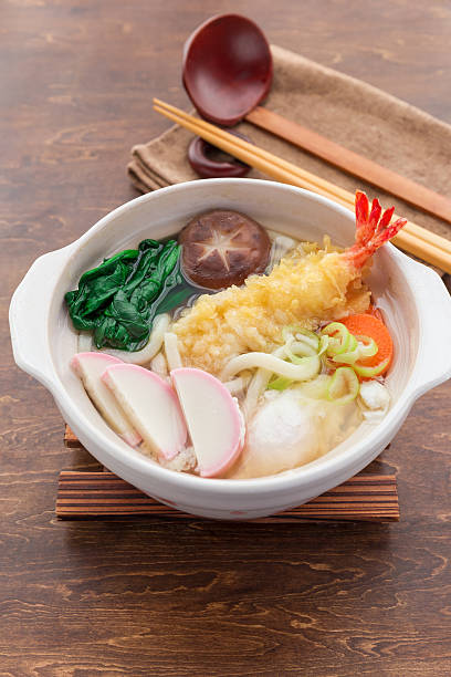 istock nabeyaki udon, japanese hot pot noodle 627832452