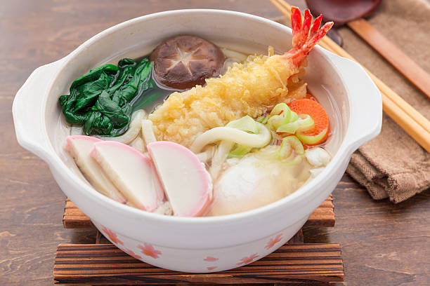 istock nabeyaki udon, japanese hot pot noodle 627832628
