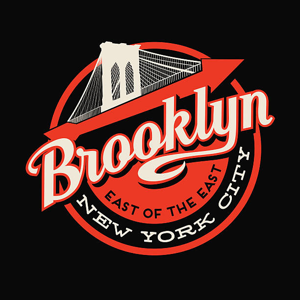 ilustrações de stock, clip art, desenhos animados e ícones de brooklyn, new york city t-shirt or print typography design. - brooklyn bridge new york city brooklyn famous place