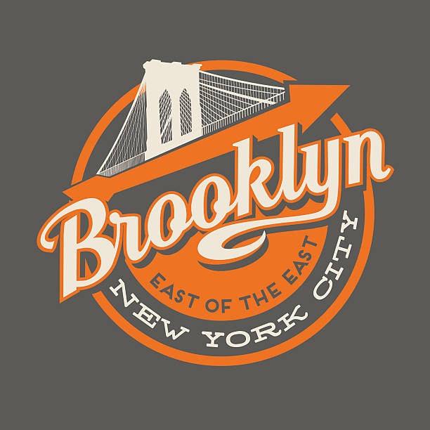 ilustrações de stock, clip art, desenhos animados e ícones de brooklyn, new york city t-shirt or print typography design. - east river illustrations