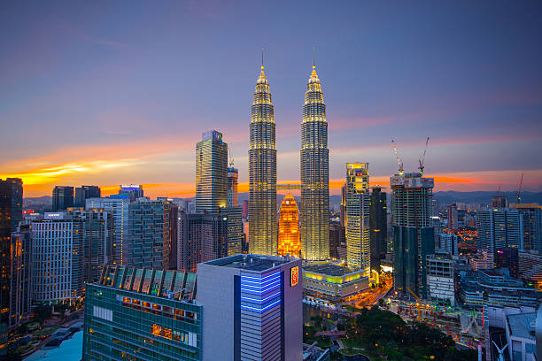 istock Top view of Kuala Lumper skyline at twilight 627840316
