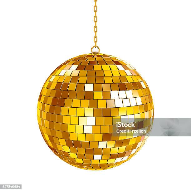 Golden Disco Ball Stock Photo - Download Image Now - Disco Ball, Gold - Metal, Gold Colored