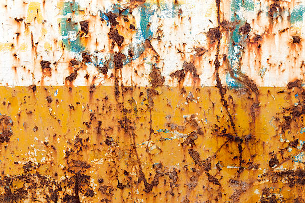 istock Rusted Steel, in Yellow and White Color 627841074