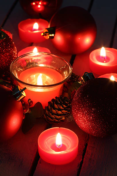 istock Christmas balls and candles 627854836